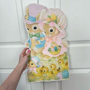 Vintage EUREKA Easter Bunny and Chicks Wall Paper Decor